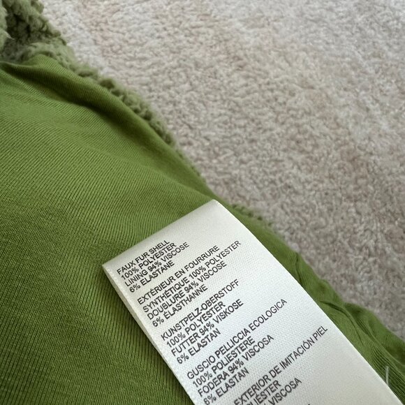 Free People Joplin Cozy Green Faux Fur Teddy Jacket S - Picture 8 of 9